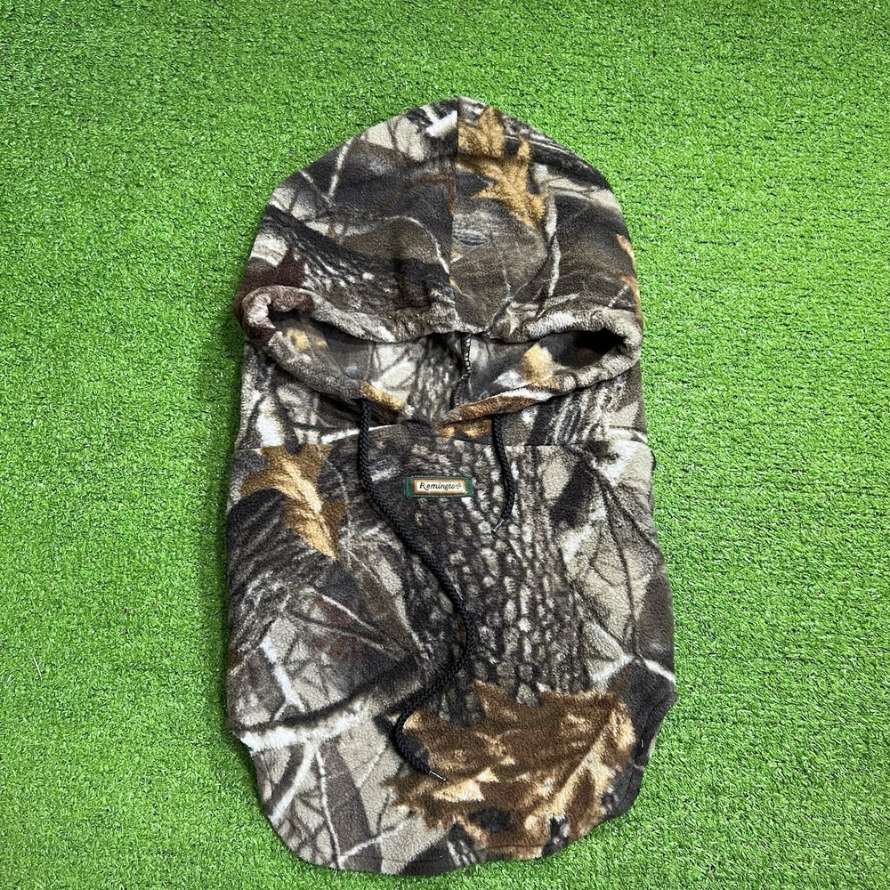 Vintage Camo Balaclava Real Tree X Remington Hooded Neck Gaiter Y2K Warm Fleece